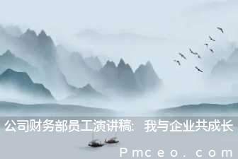 公司财务部员工演讲稿:我与企业共成长